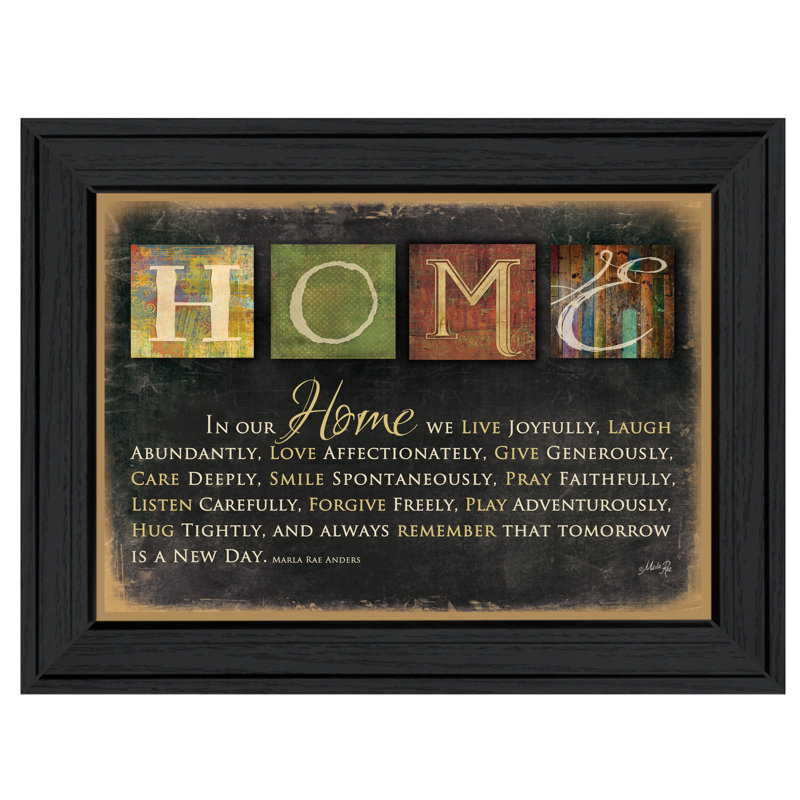 «In Our Home» par Marla Rae - impression d'art textuel sur cadre photo, H 20 po x l 26 po x P 2 po