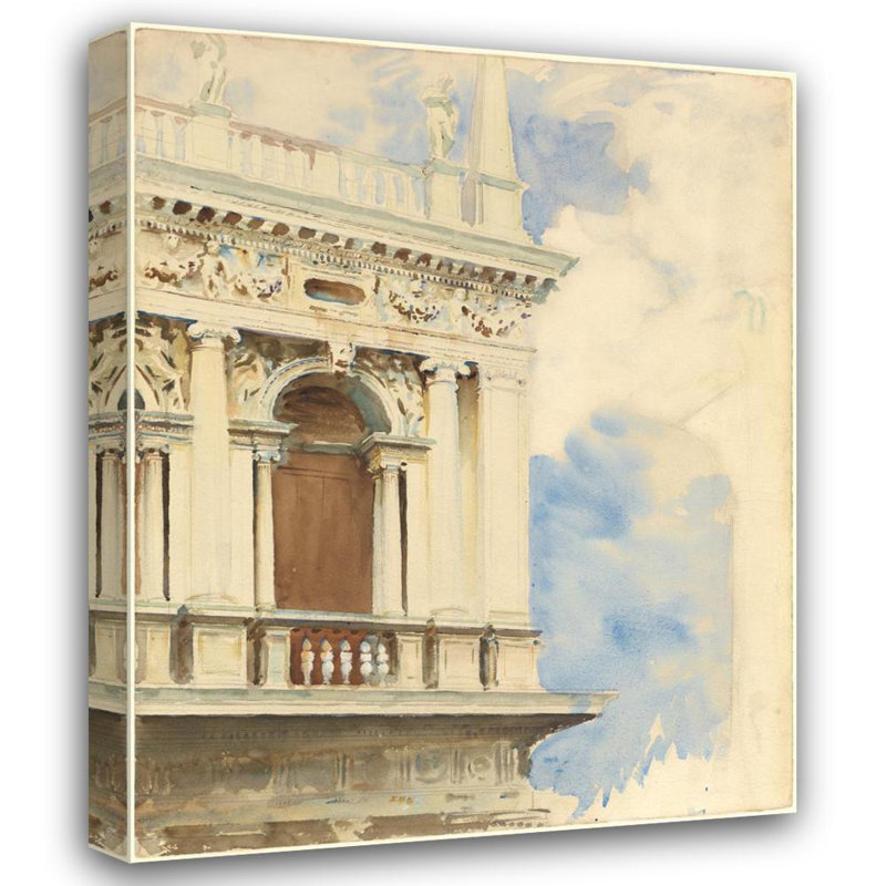 «A Corner of the Library in Venice» par John Singer Sargent - Art mural sur toile tendue avec châssis, H 18 po x l 14 po