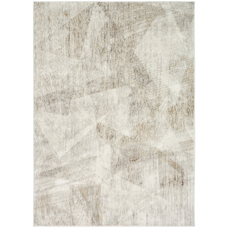 Calvin Klein CK073 Compass Ivory Multicolor Modern Indoor Rug, Rectangle 3'11" x 5'11"