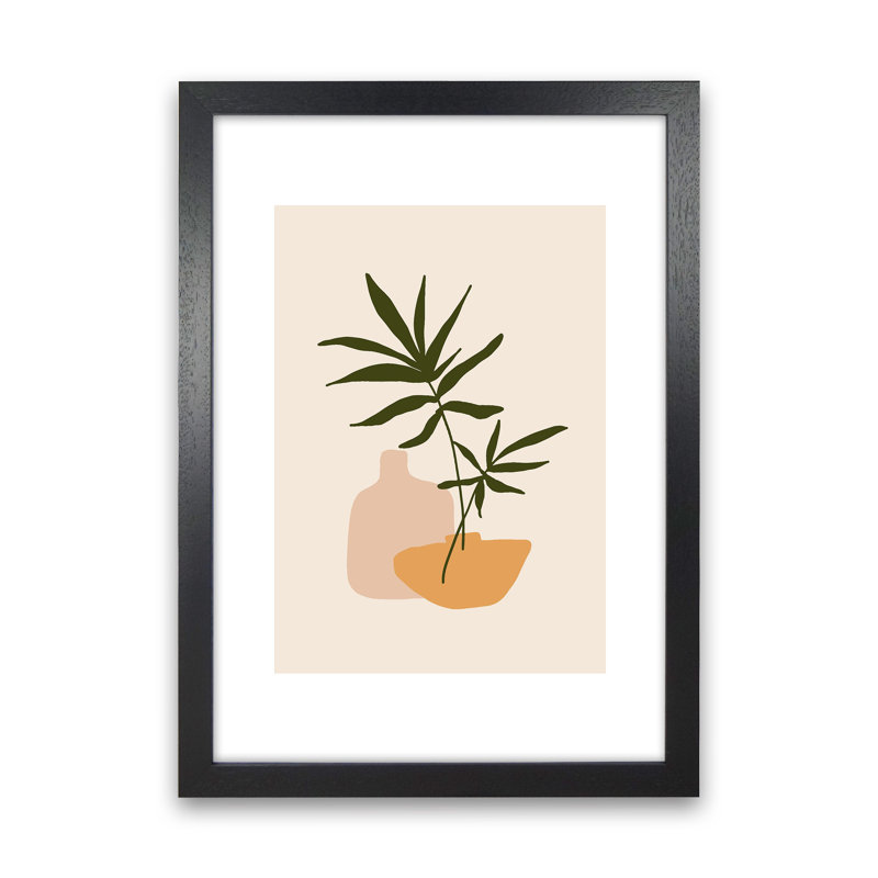Mica Plant Pots Beige N1 by Pixy Paper - Print, Black Framed, 42cm H x 29.7cm W x 3cm D