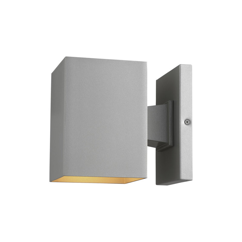 Pohl 1 - Light Outdoor Armed Sconce, Painted Brushed Nickel, No, 7" H x 5" W x 7.75" D