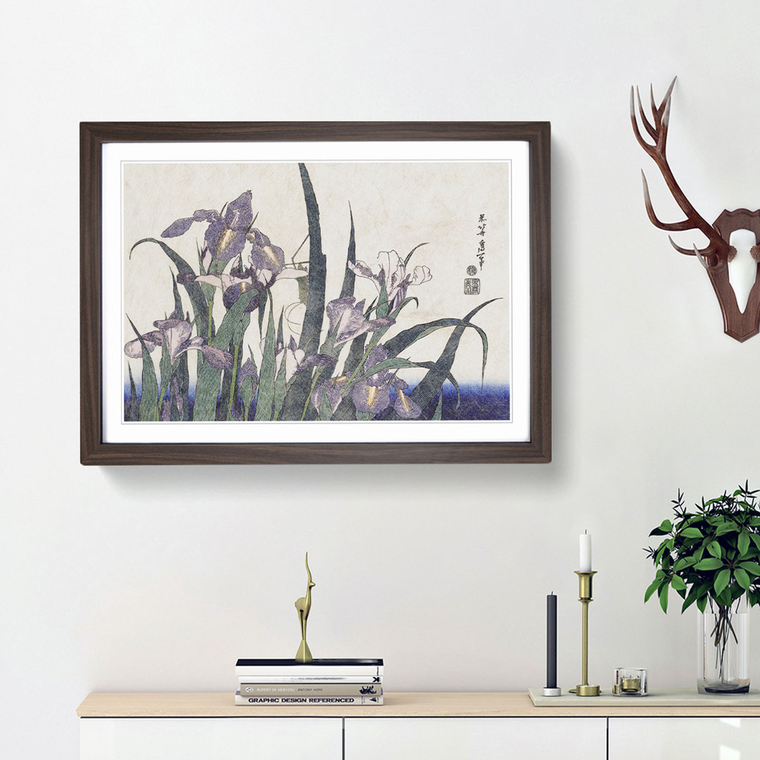 Irises by Katsushika Hokusai - Framed Print