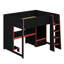 Lit mezzanine en bois avec bureau intégré, garde-robe, DEL et tiroir-116235806