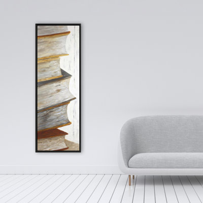 Montagne de livres rétro, reproduction sur toile