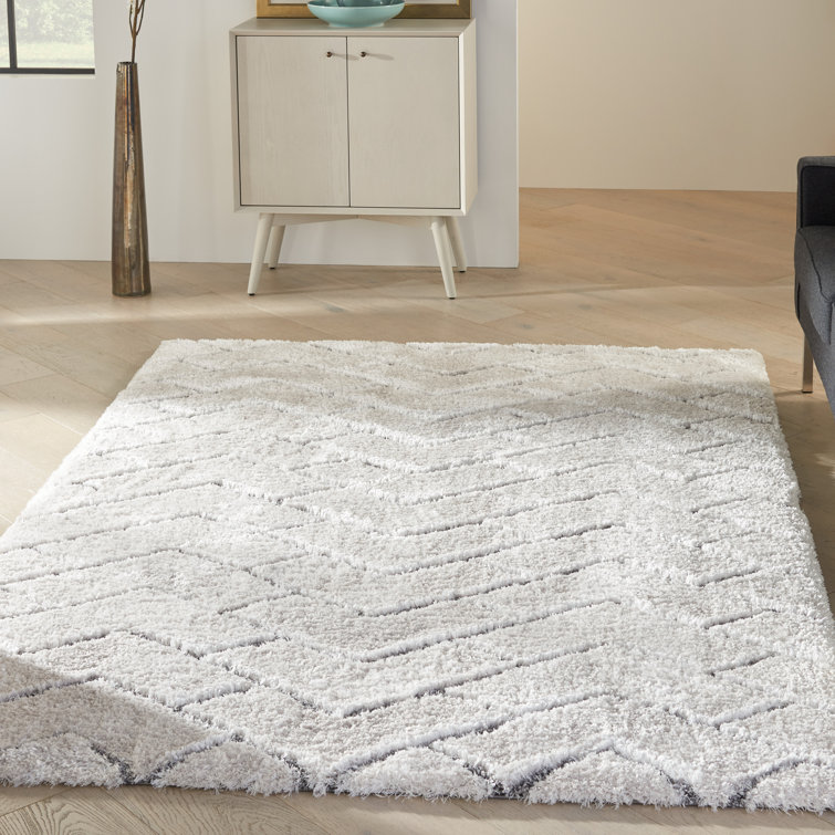 Dreamy Shag Abstract Ivory/Grey Area Rug