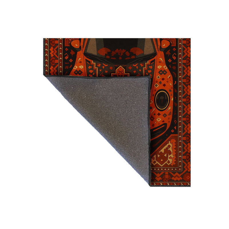 Tapis noir tissé à motif lavable traditionnel Mosso, 3'11" x 5'11"