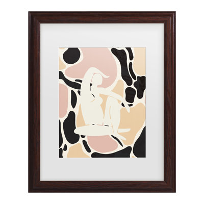 «Picufy Studio II», femme abstraite, affiche encadrée pêche
