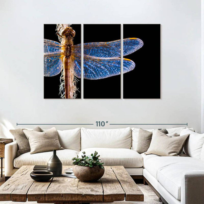 Brampt Blue Dragonfly Wings, 48" H x 74" W