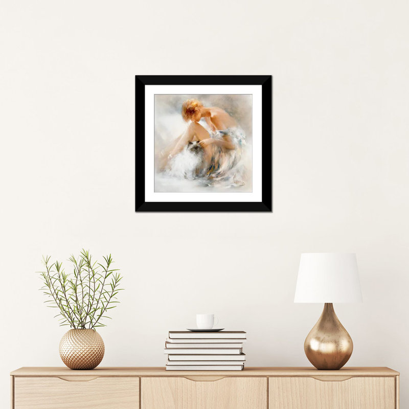 « désir », impression sur toile, H 12 po x l 12 po x P 1,5 po, Pas de tapis, Papier d'art encadré noir