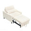 Fauteuil beige confortable pour petit appartement avec balcon et canapé-lit-670852003