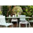 Luxembourg Rectangular Metal Outdoor Dining Table With Umbrella Hole , in. W in. D-86001430-86001431