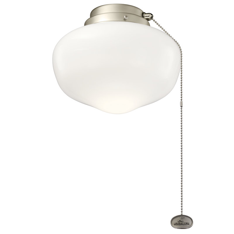 Ventilateur de plafond à DEL 1 lumière, Nickel brossé