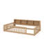 Lit simple au sol avec armoires et ports USB-938376197