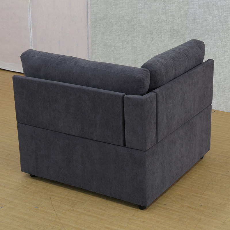 Canapé modulaire en coin 2 pièces Ileana, Gris