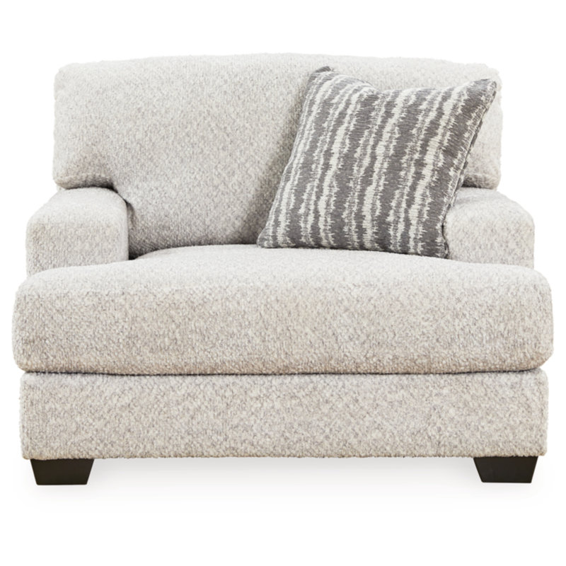 49'' White Polyester Oversized Armchair with Pillow