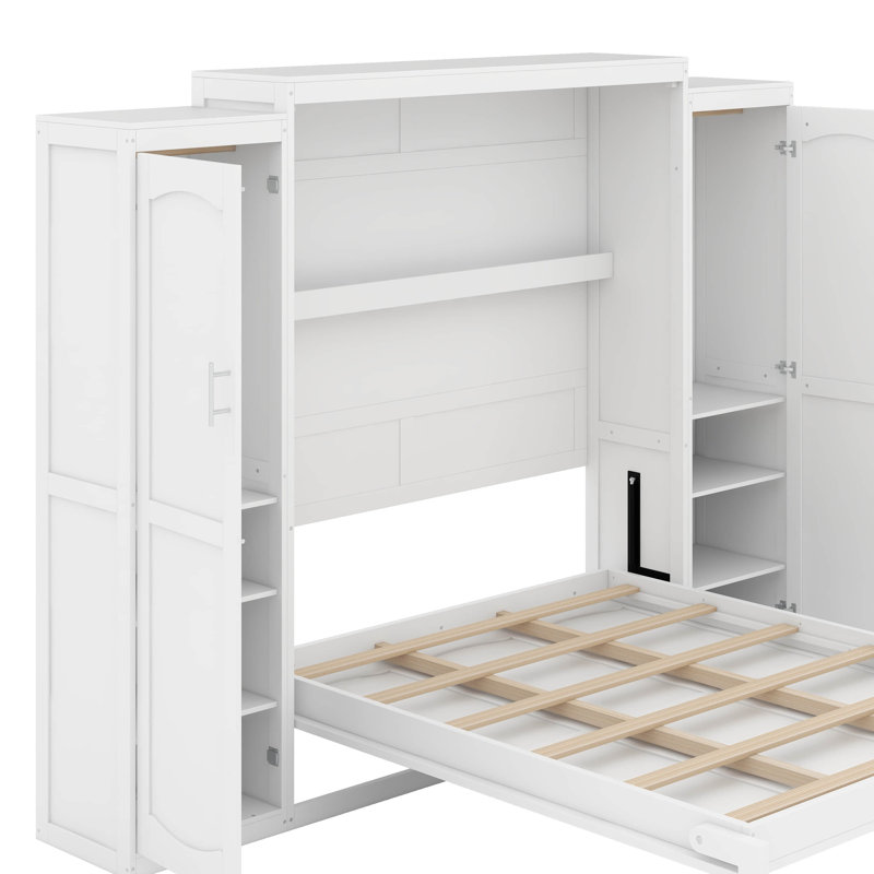 Lit escamotable avec armoire et tablette Murphy, Lit double