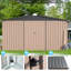 Remise de rangement en métal 12 pi x 12 pi avec conception de portes verrouillables-98939416