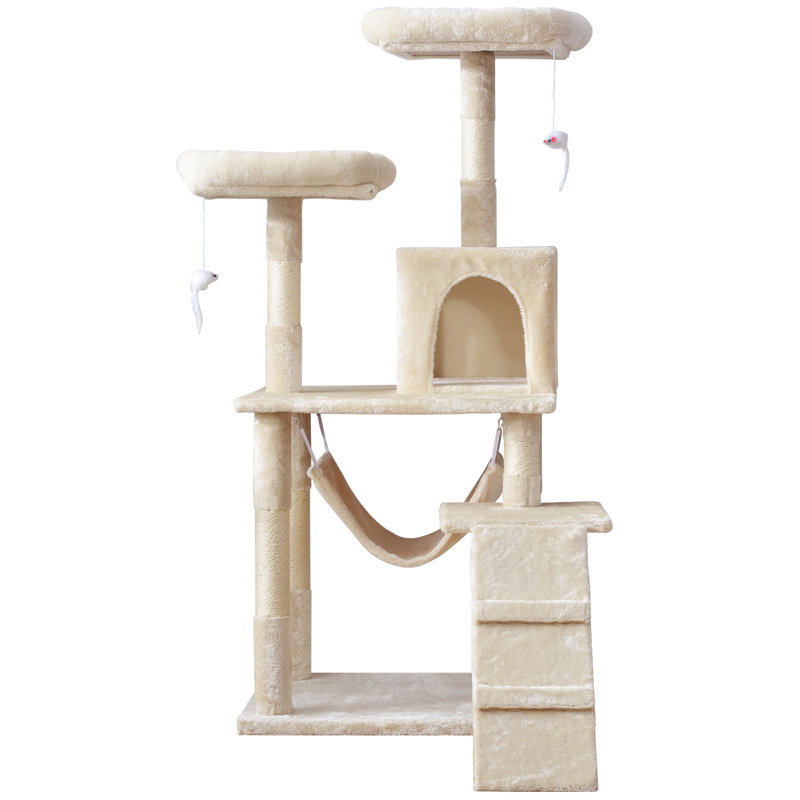 Treva 145 cm H Cat Tree / Condo, Beige