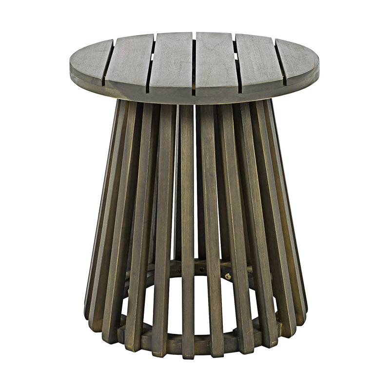 Table d'appoint d'extérieur en bois pour patio, Gris