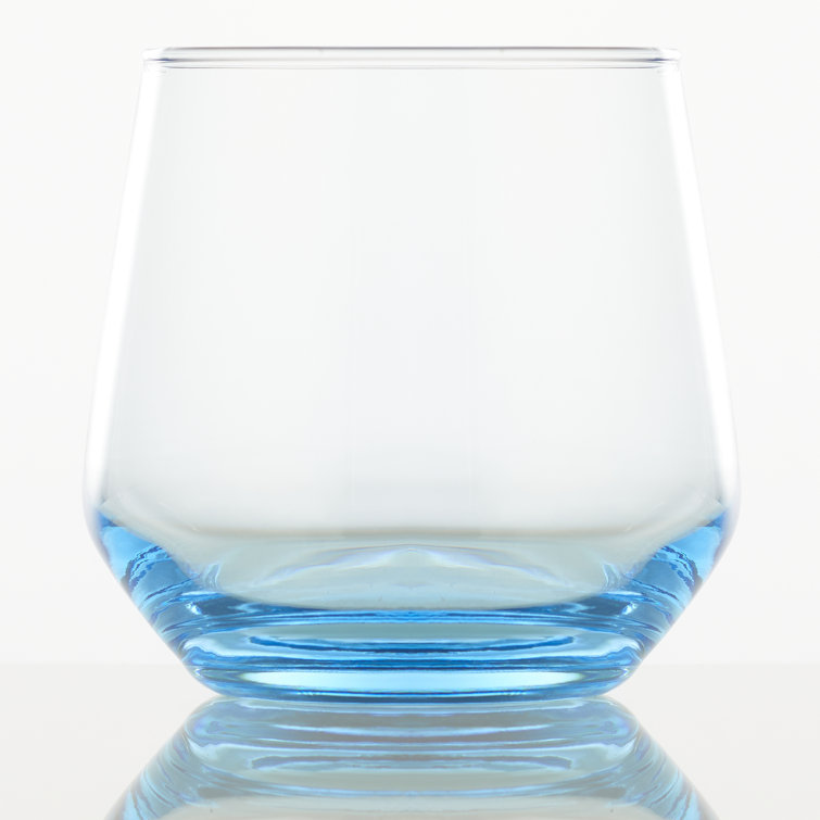 Libbey Classic Blue All-Purpose Stemless Wine Glasses Set, 6 pk