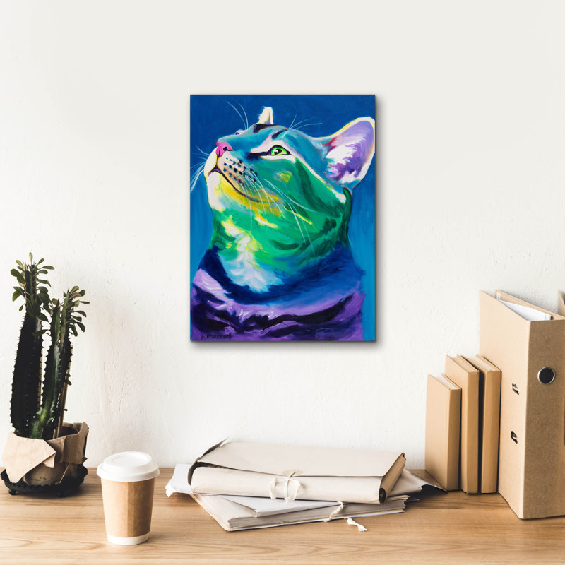 «Blue Feline» par Dawg Painter, H 16 po x l 12 po x P 0,75 po