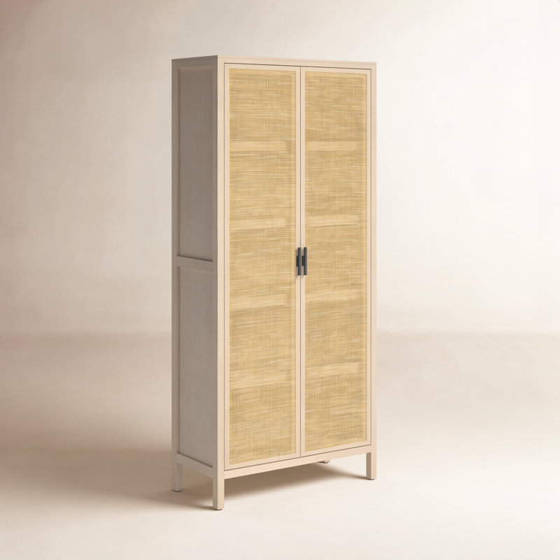 Caprice 2 - Door Solid Wood Armoire, Natural Mango/Light Brown