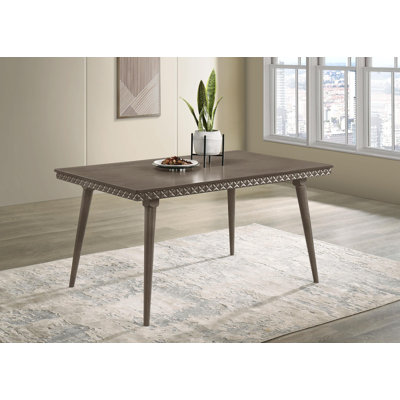 Lia 59-Inch Rectangular Wood Dining Table Dark Brown by Lark Manor