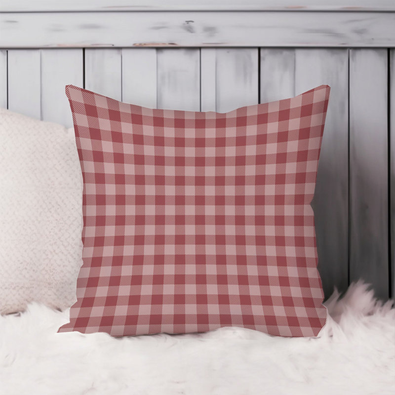 Maroon Gingham Pattern III, 18" H x 18" W