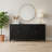 This Four-Door, Large-Capacity Sideboard Features Two Adjustable Shelves And A Black Textured Finish, Making It Both Practical And Aesthetically Pleasing.