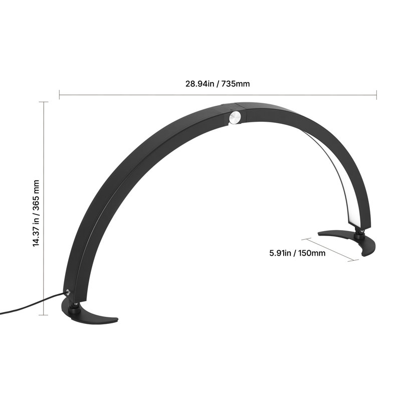 Lampe de bureau à clou demi-lune 40 W avec support pour téléphone Nail
