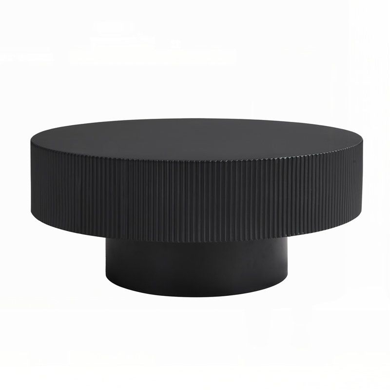Elegant Easy Assembly Round Coffee Table, Black