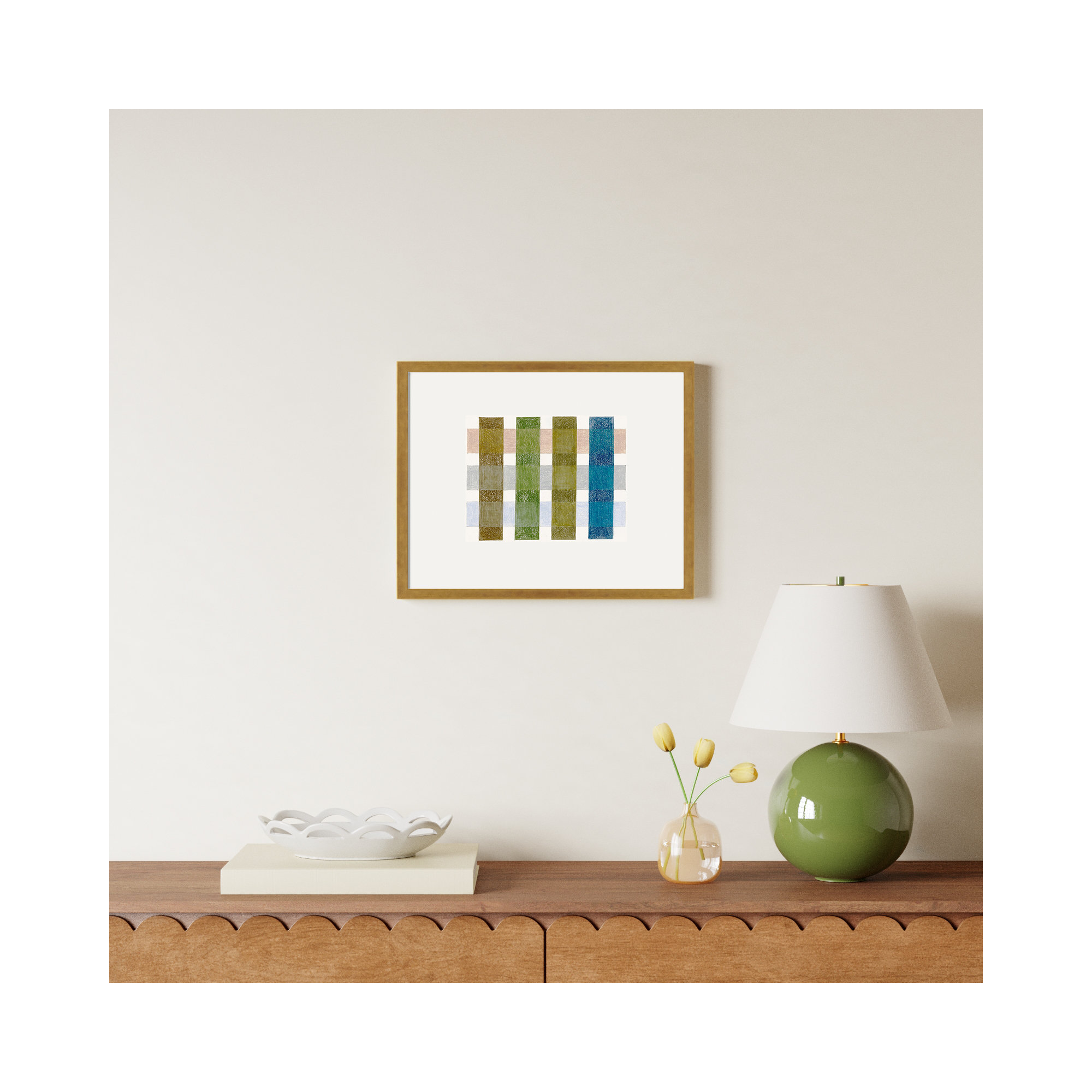 Gridlock V by Beth James, Gold Framed, 16'' H X 20'' W X 1.25'' D