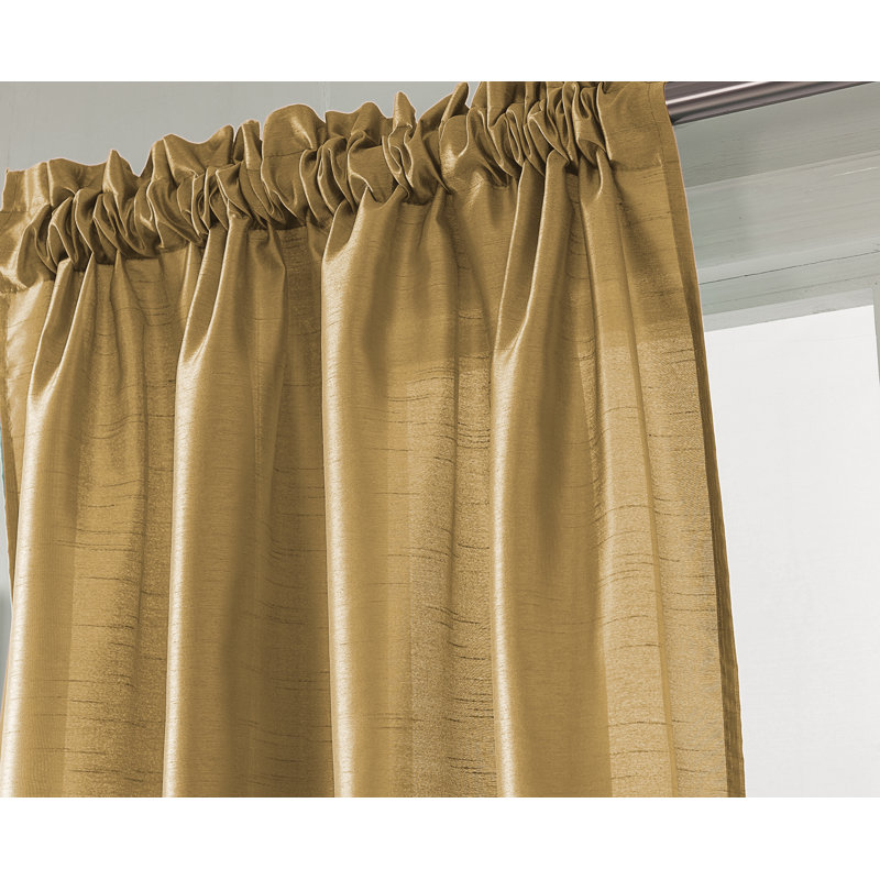 Panneau de rideau de fenêtre semi-transparent Alexzavier, Doré, l 54 po x L 95 po