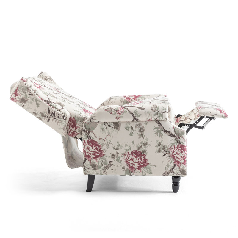 29.13cm Wide Standard Recliner, Pink/Beige Floral