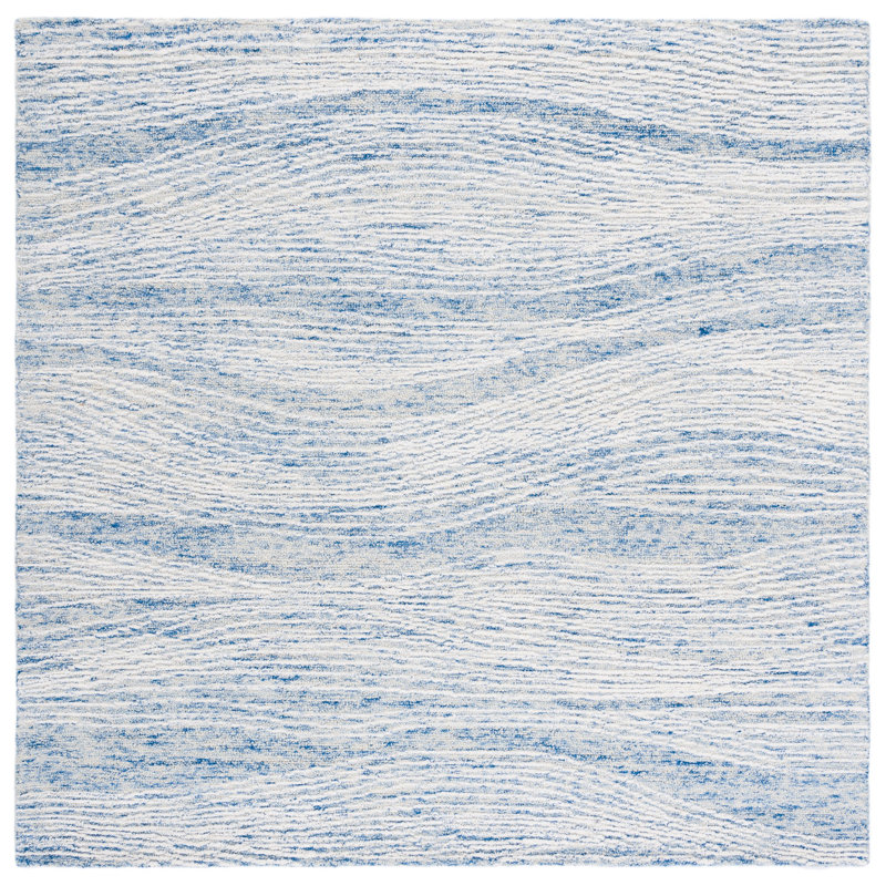 Tapis abstrait en laine et coton touffeté à la main Ameelia, Carré 6 pi