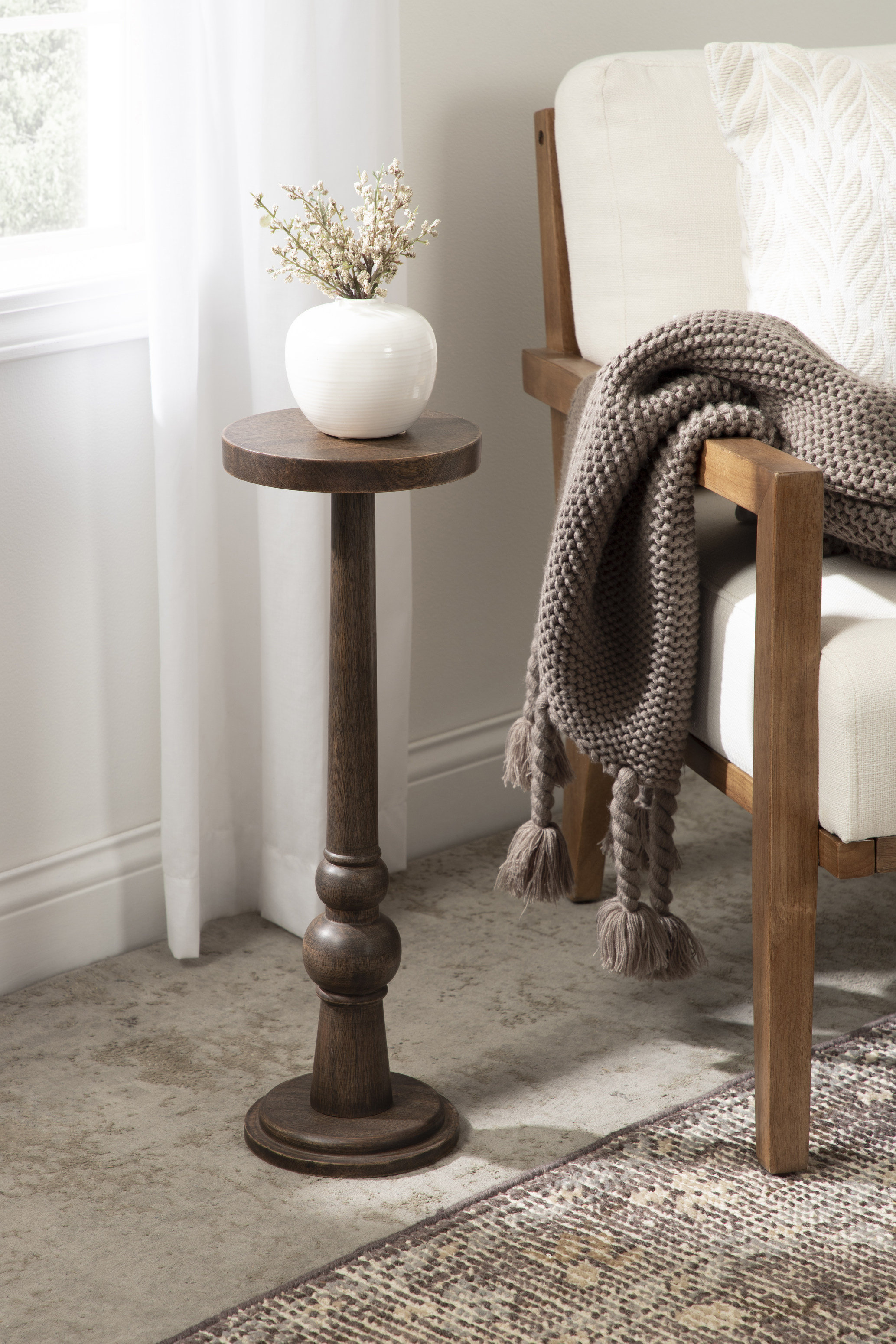 Anike Solid Wood End Table - Brown