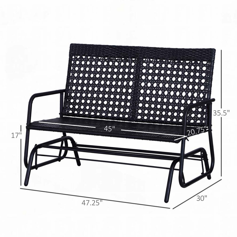 Banc de patio extérieur en osier