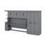 Lit escamotable simple avec garde-robe et 3 armoires supérieures, lits escamotables en bois avec bureau et tiroirs de rangement-48502918