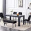 Dining Table and 4 Velvet Chairs With 1 Bench Dining Set Furniture-779037280-779037286-779037281