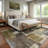 Genesis Modern Layerd Block Green/Brown Area Rug-1463204049