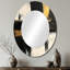 Abstrait noir et or Maelstrom de l'élégance - Miroir mural moderne ovale-1000031899
