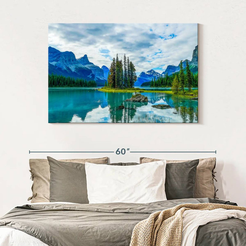 Alvord Spirit Island dans le lac, H 32 po x l 48 po
