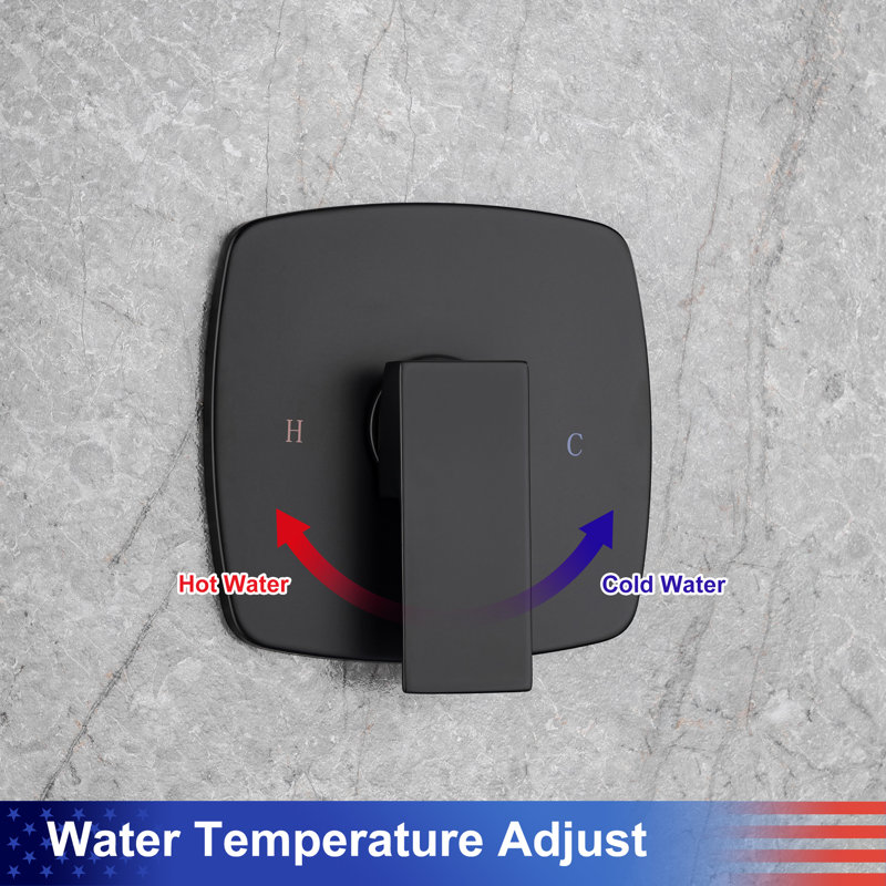 Rainlex Complete Shower System with Rough in-Valve, Matte Black