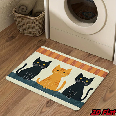 Tapis d'entrée antidérapant en caoutchouc pour chat 1pc