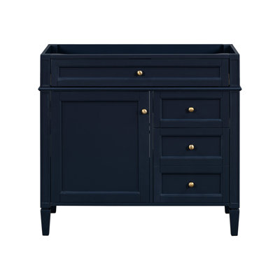 Meuble-lavabo de 36 po - Fabrication en bois massif avec 2 tiroirs, un tiroir basculant et une belle armoire élégante pour votre rangement diversifié, touche moderne