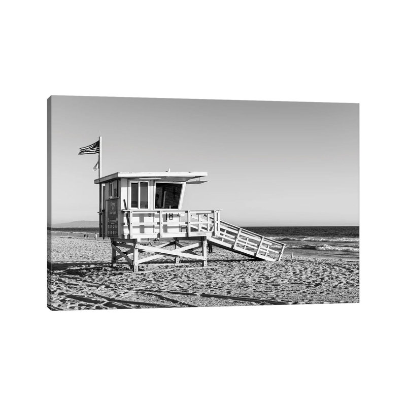 Santa Monica Lifeguard Tower by Philippe Hugonnard - Wrapped Canvas Print, 20.32 cm H x 30.48 cm W