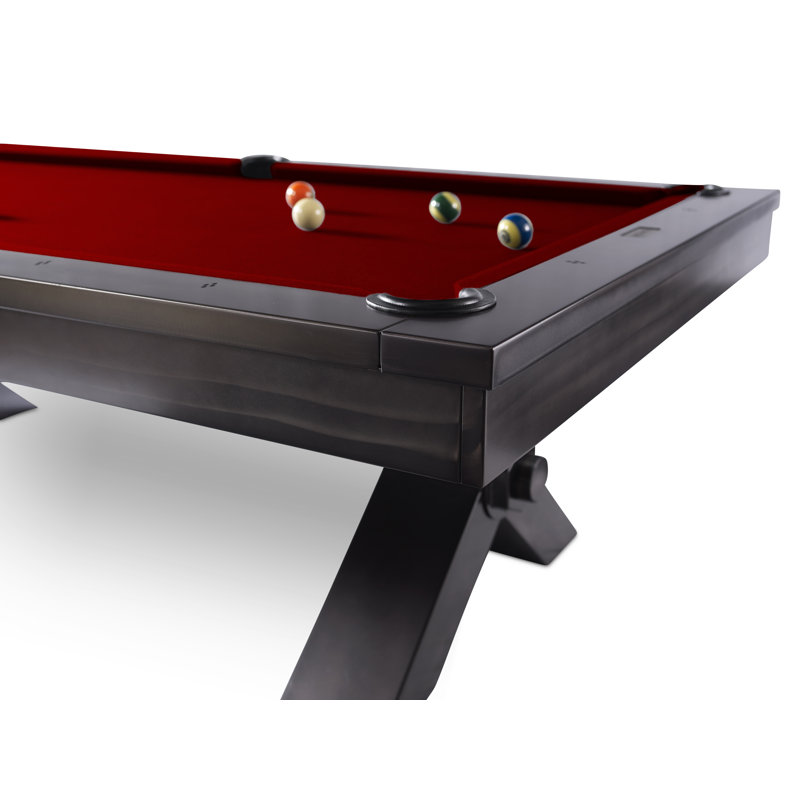 Vox 8' Slate Pool Table with Professional Installation Included, Red