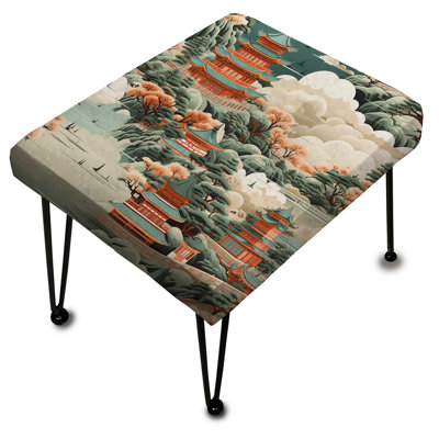 Pagode d'inspiration - Repose-pieds rectangulaire chinois