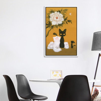 Cats and Peony 1 Piece Painting on Canvas