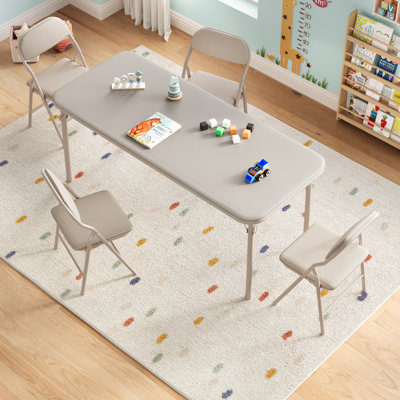 Ensemble 5 pièces de table pliante et chaises pour garçons, ensemble de table d'activité et chaises pour salle à manger, garderie et salles de classe